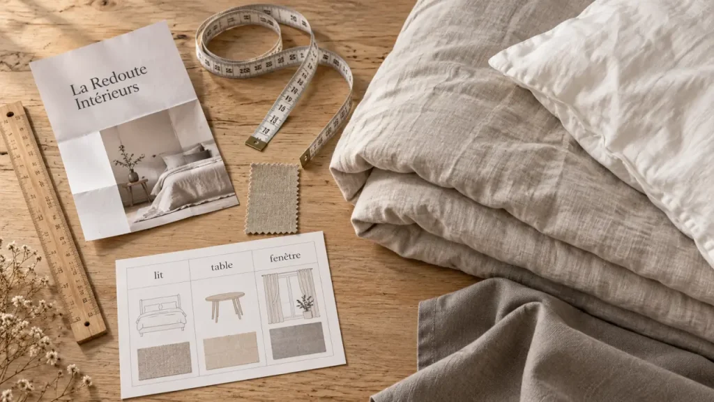 Linge de maison la redoute interieurs : vérifier les dimensions avant de choisir un motif