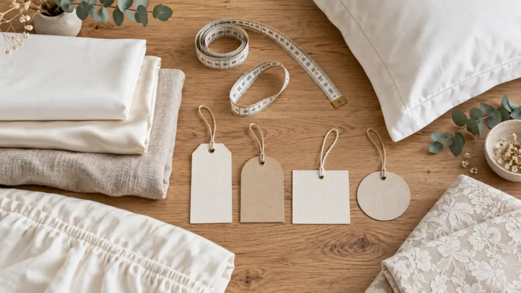 Marque de linge de maison : percale, satin et lin sur table